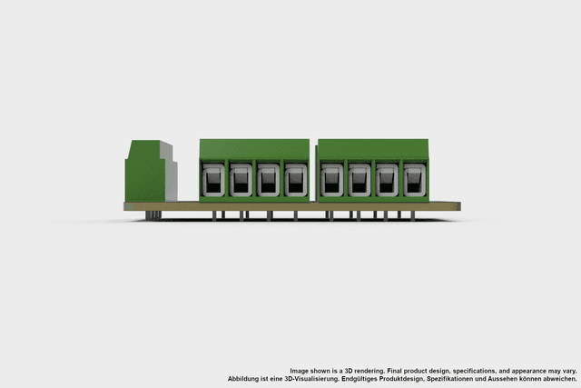 Model Railway power distributor 8-pin, front view