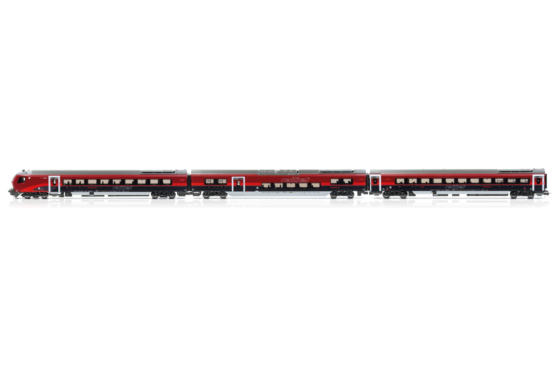H0 3-Car Set Railjet Cars with Control Car DANI ÖBB, Basic