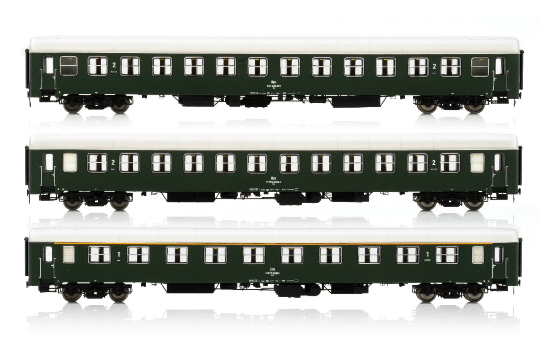 H0 3-Car Set UIC-X Passenger Cars ÖBB, Ep. III, green