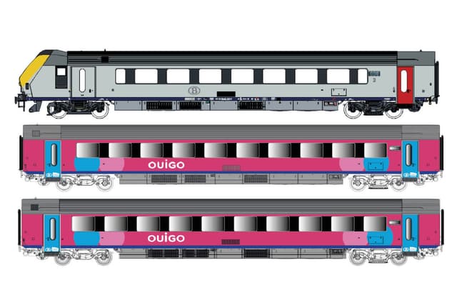 H0 3-Car  Set Passenger Cars I11 w. Control Car OUIGO