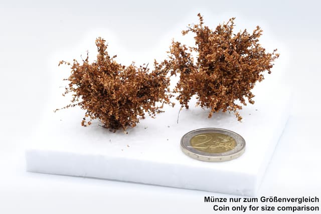Set aus 2 mittelgroßen Büschen der Farbe Braun, Maßstab 1:87 / H0