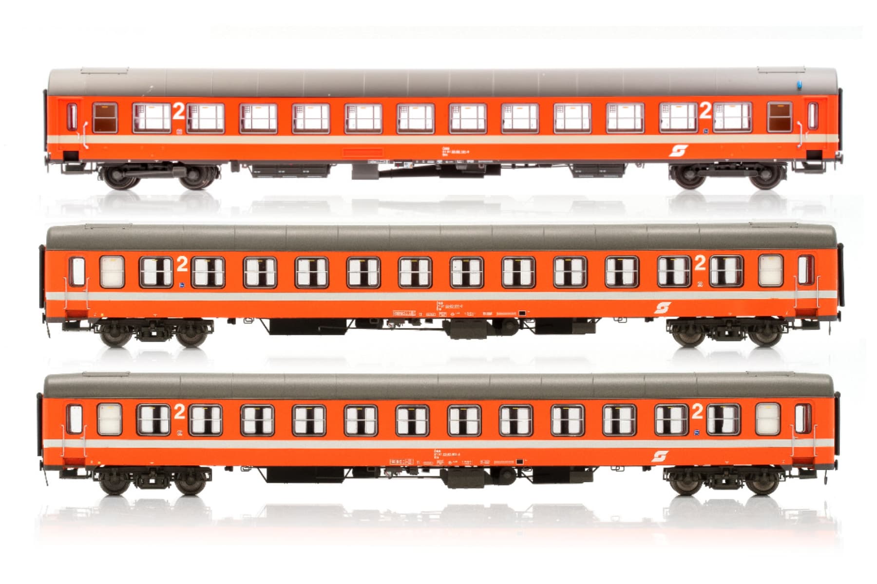 H0 3-Car Set UIC-X Passenger Cars ÖBB, Ep. IV, orange